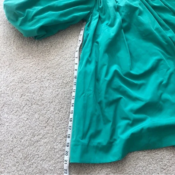 Anthropologie Mare Mare Off The Shoulder Puff Sleeve Green Mini Dress Size Small - Picture 4 of 13